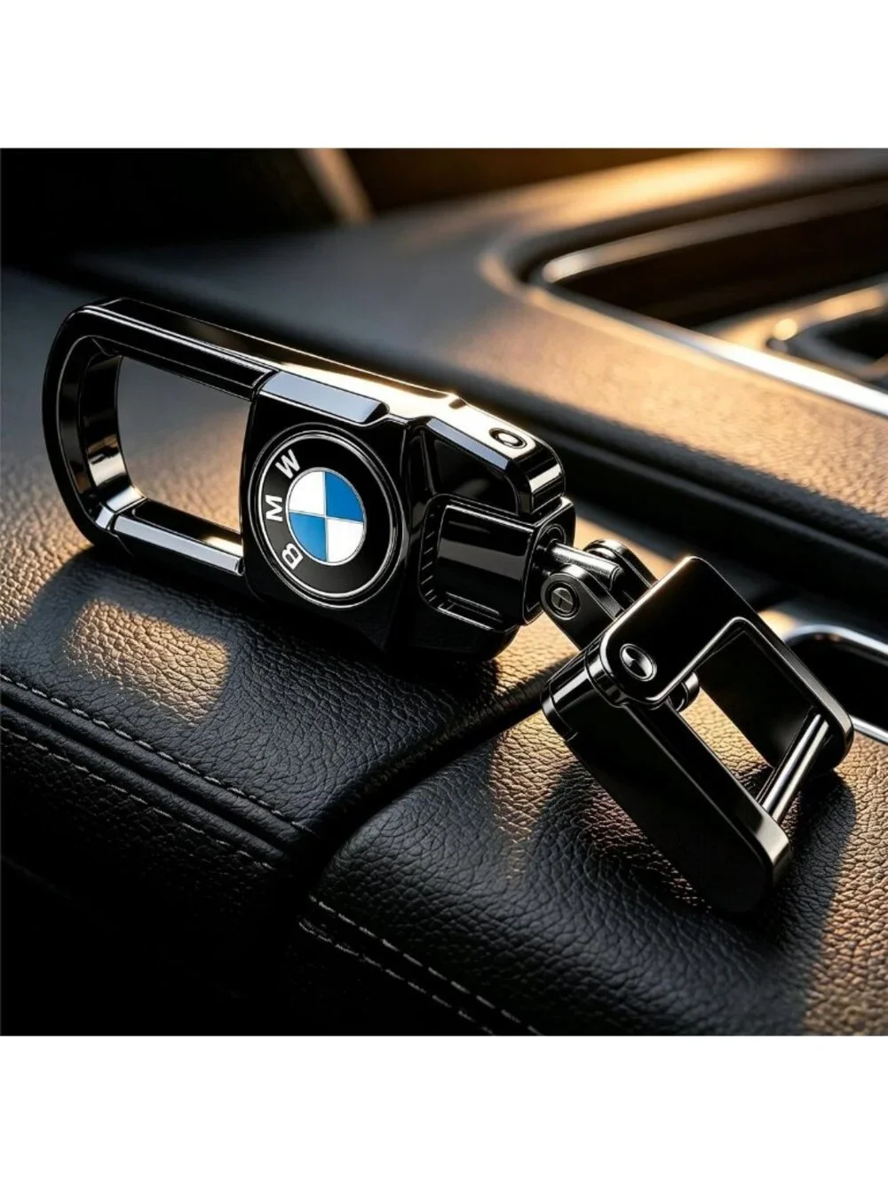 Premium Zinc Alloy Car Keychain, 360° Rotating Key Ring, Durable Key Holder for